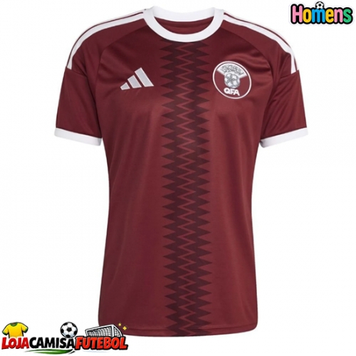 Camisa de Futebol Catar Equipamento Principal Mundo 2026 Manga Curta